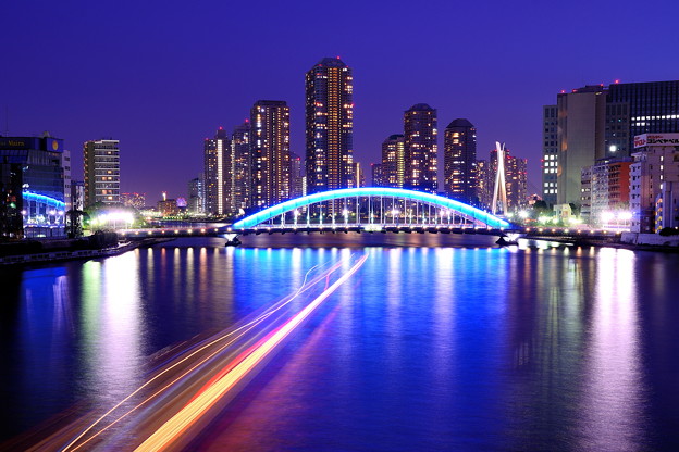 永代橋の夜景 写真共有サイト フォト蔵